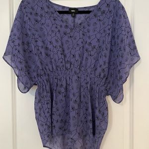 Purple floral blouse